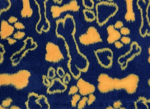 Exclusive Bederia Bedding for Dogs Rubber Backed Blue Heart Paw Bone