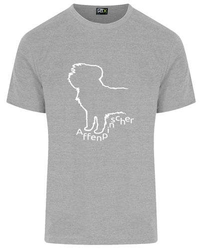 Unisex Affenpinscher Roundneck T-Shirt Heather Grey (White)