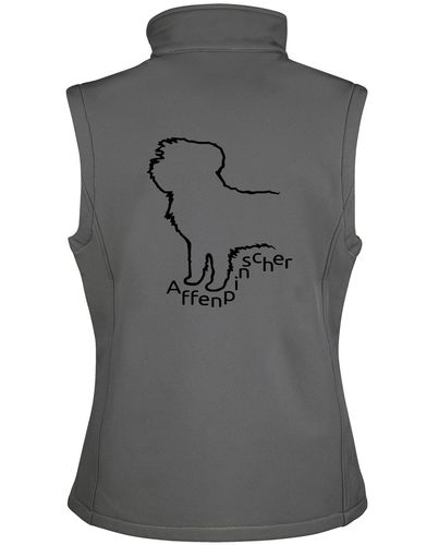 Unisex Affenpinscher Softshell Jacket Charcoal (Black)