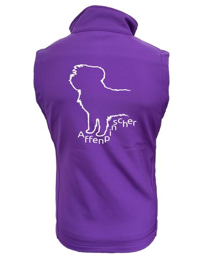 Unisex Affenpinscher Softshell Jacket Purple (White)