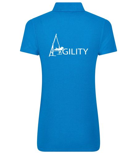 Female Agility Polo Shirt Sapphire Blue (White)