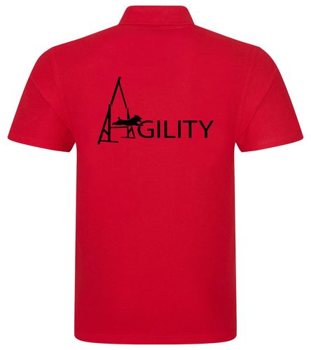 Unisex Agility Polo Shirt Red (Black)