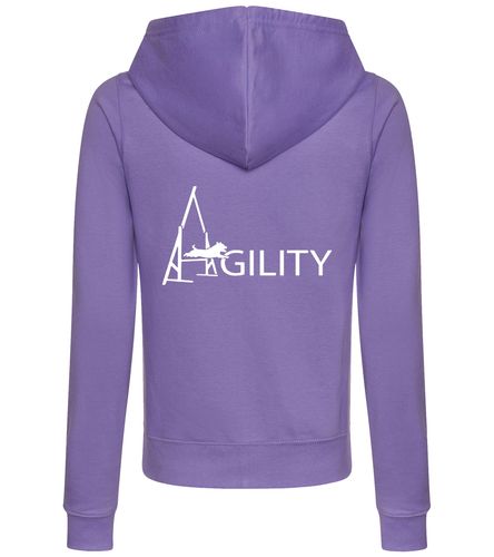 Female Agility Zipped Hoodie Lavender (White)