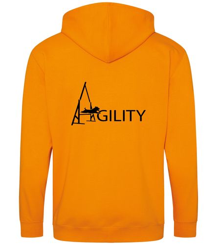Unisex Agility Zipped Hoodie Orange Crush (Black)