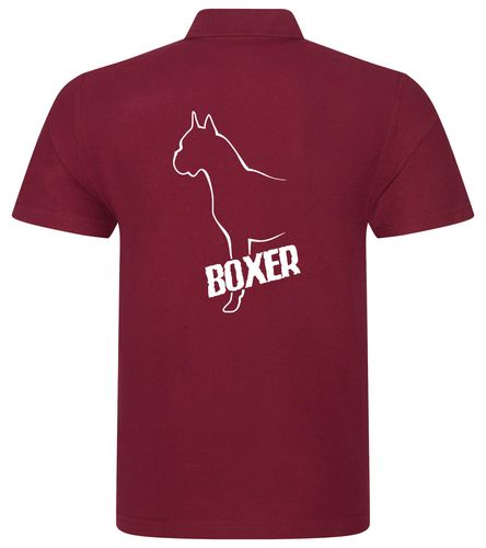 Unisex Boxer Ear Up Polo Shirt Burgundy (White)