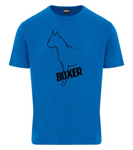 Unisex Boxer Ear Up Roundneck T-Shirt Sapphire Blue (Black)