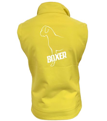 Female Boxer Ear Drop Softshell Gilet Yellow (White)