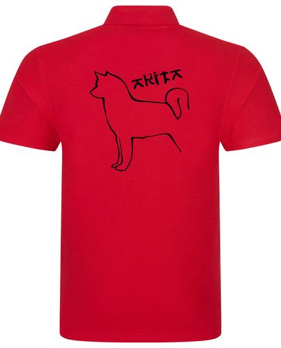 Unisex Akita Polo Shirt Red (Black)