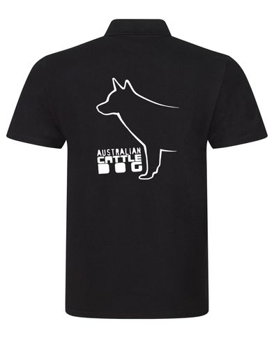 Unisex Australian Cattle Dog Polo Shirt Black (White)