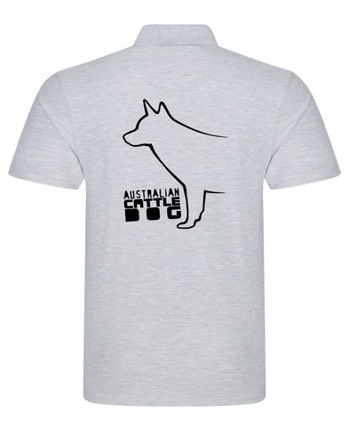 Unisex Australian Cattle Dog Polo Shirt Heather Grey (Black)