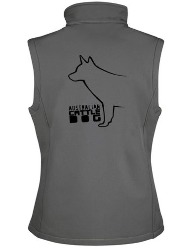 Unisex Australian Cattle Dog Softshell Gilet Charcoal (Black)