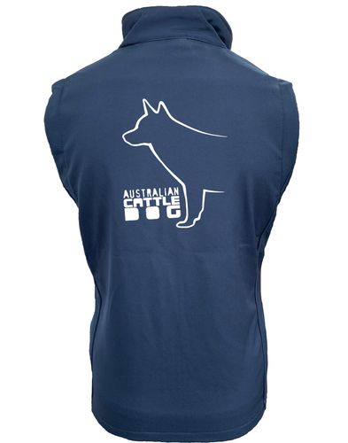 Unisex Australian Cattle Dog Softshell Jacket Navy Royal (White)
