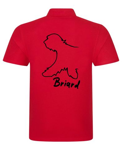 Unisex Briard Polo Shirt Red (Black)