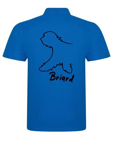 Unisex Briard Polo Shirt Sapphire Blue (Black)