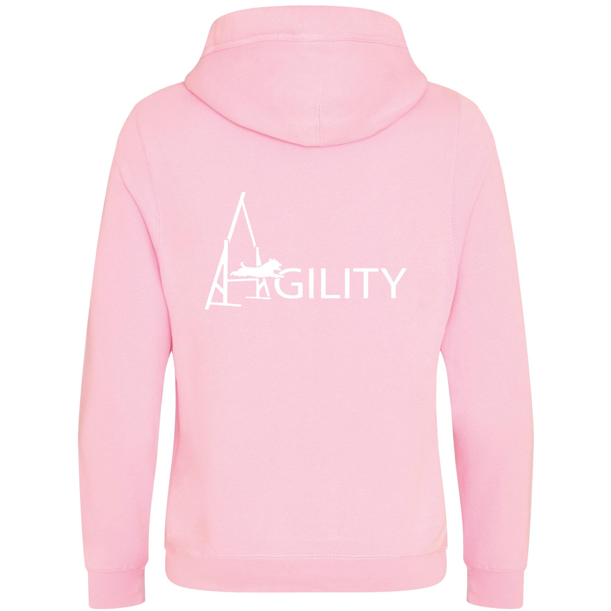 Baby Pink Cross Neck Hoodies with "Agility A Frame" White Print - Agility Lifestyle Collection