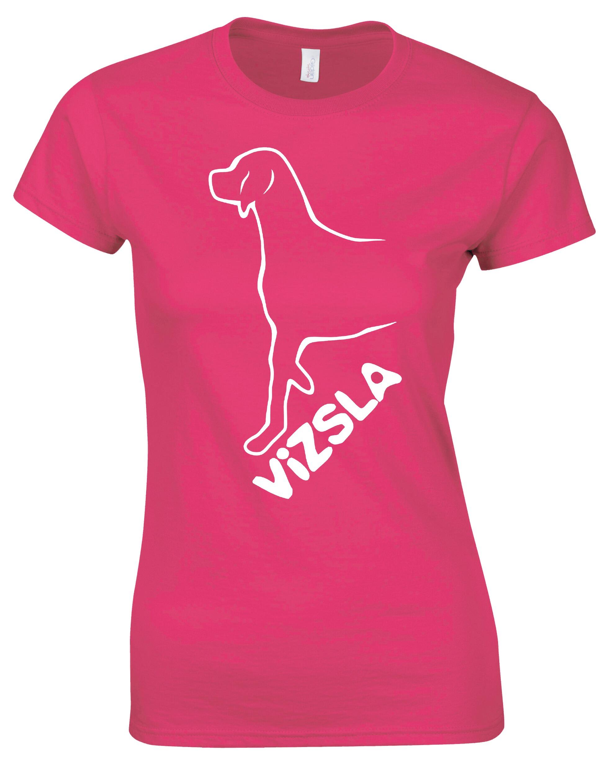 Female Roundneck T-shirt with Vizsla Dog Breed Design
