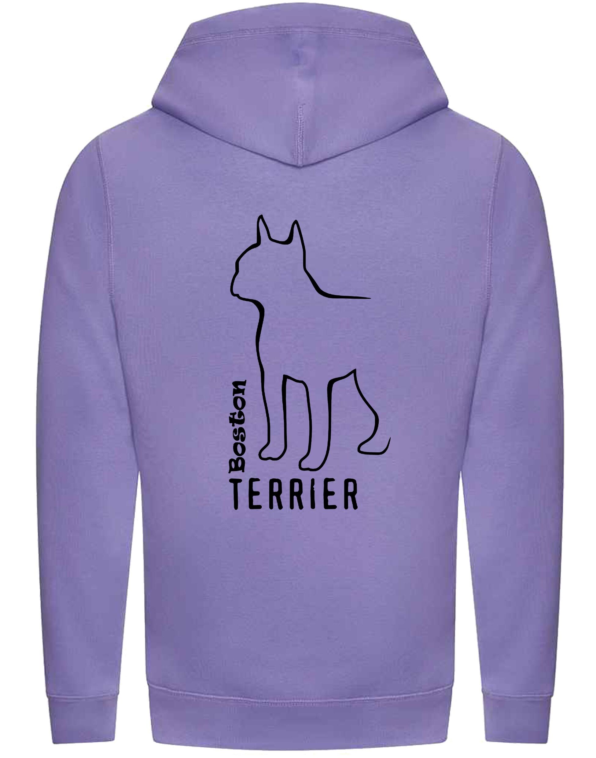 Unisex Crossneck Pullover Hoodie with Boston Terrier Dog Breed Design