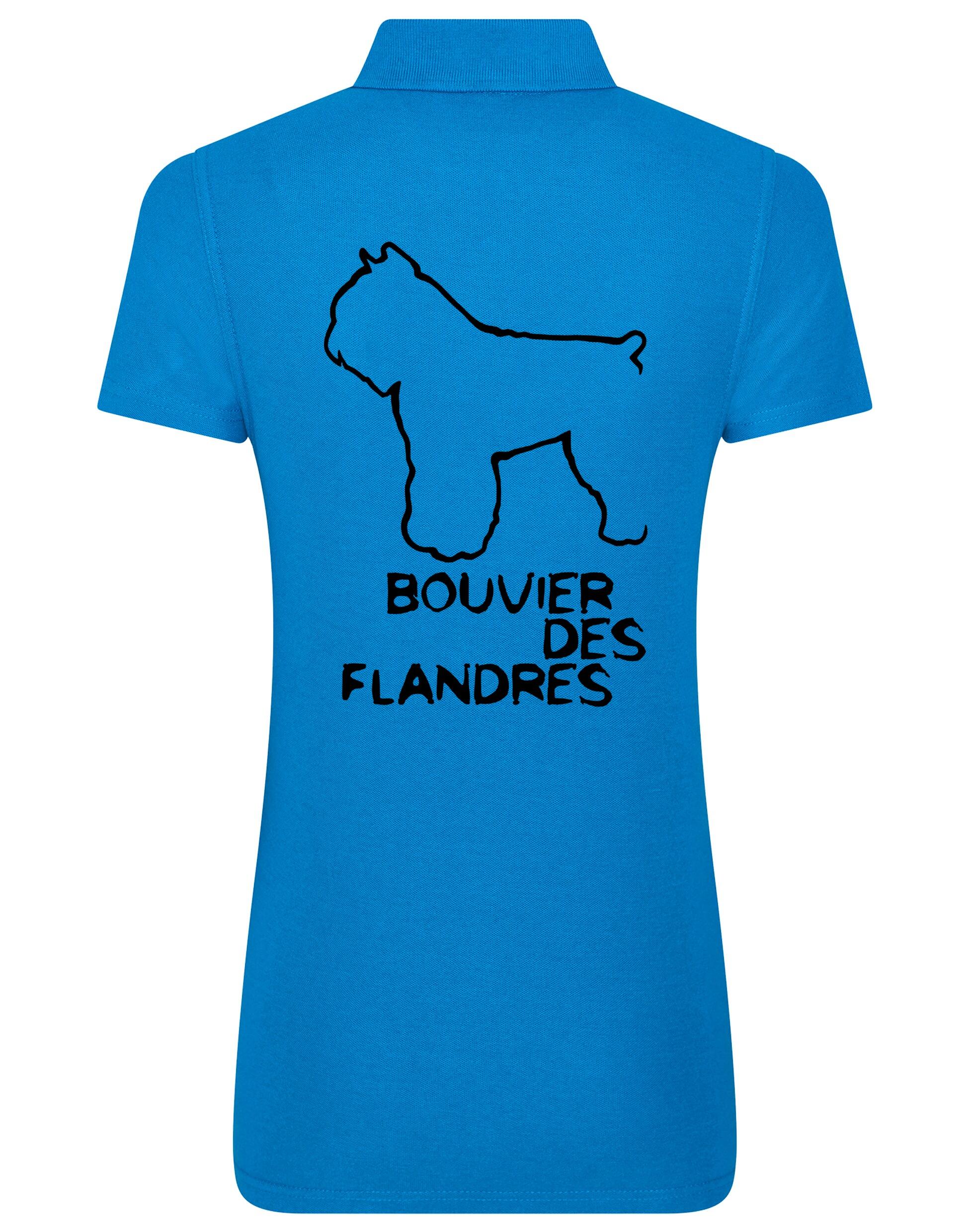 Women’s Cotton Polo with Bouvier des Flandres Dog Breed Design – For Bouvier des Flandres Enthusiasts