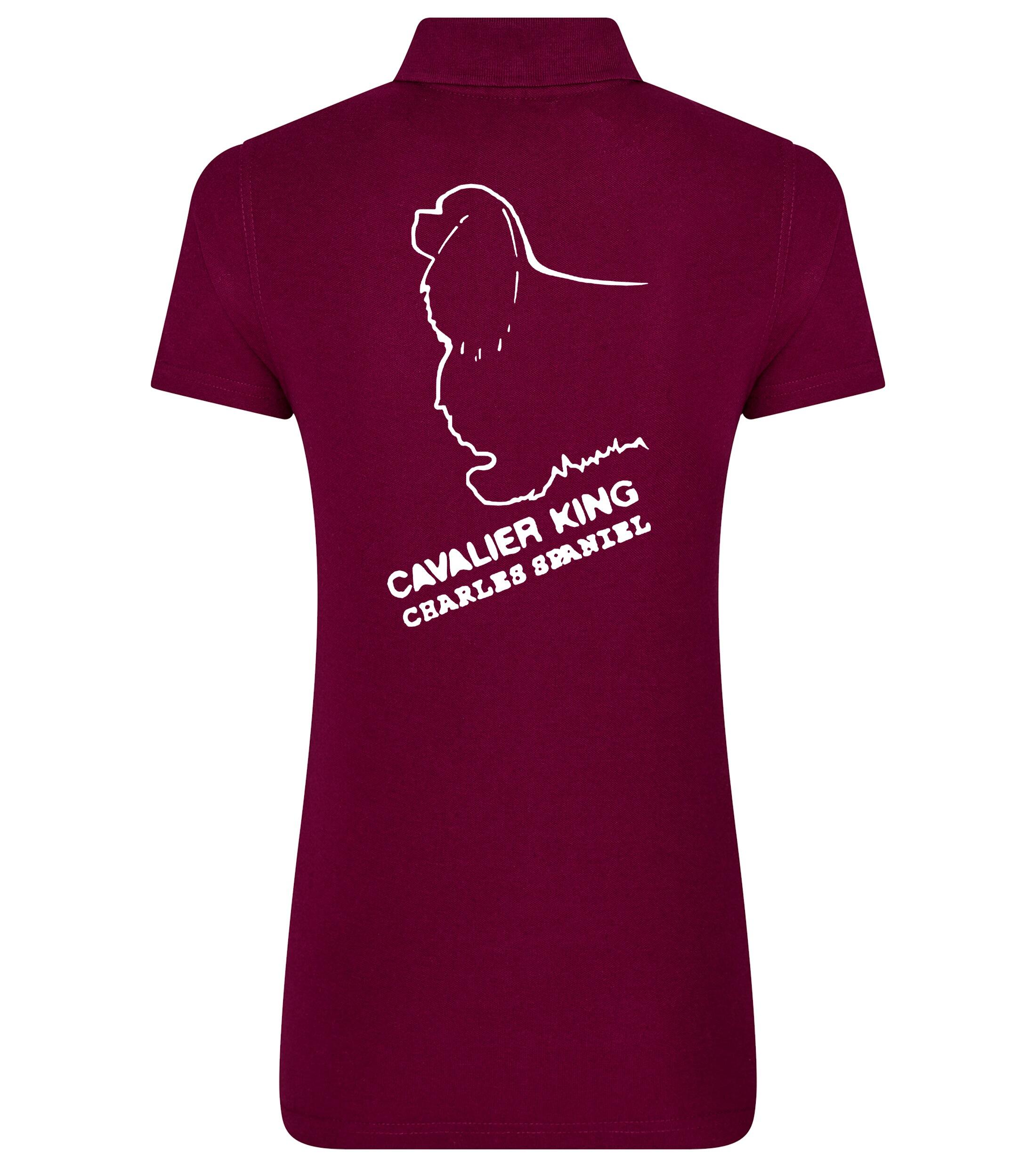 Women’s Cotton Polo with Cavalier King Charles Spaniel Dog Breed Design – A Must for Cavalier Enthusiasts