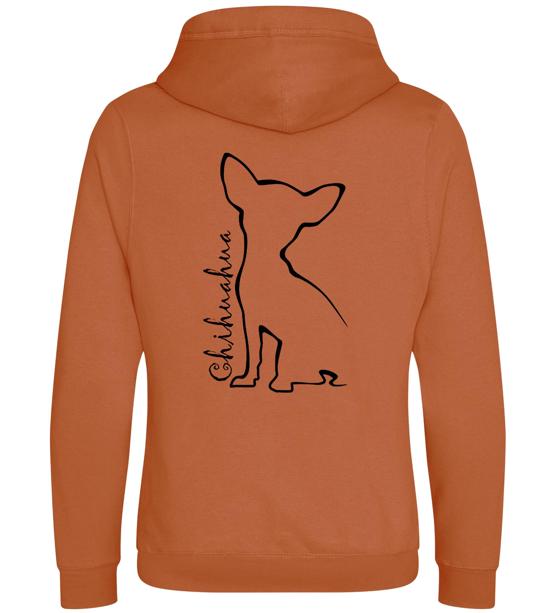 Unisex Crossneck Pullover Hoodie with Chihuahua Outline Design – A Must-Have for Chihuahua Fans
