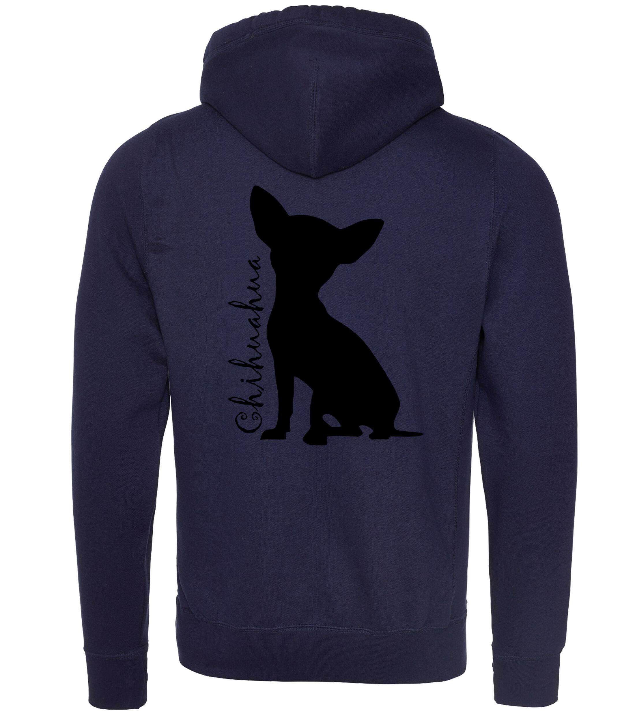 Unisex Crossneck Pullover Hoodie with Chihuahua Silhouette Design – A Must-Have for Chihuahua Lovers