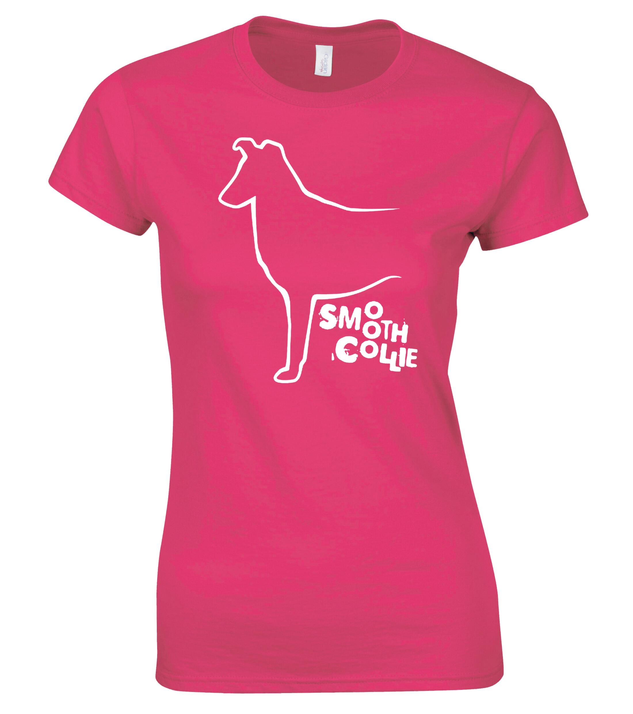 Female Roundneck T-shirt with Collie (Smooth) Dog Breed Design – A Must-Have for Every Collie Lover