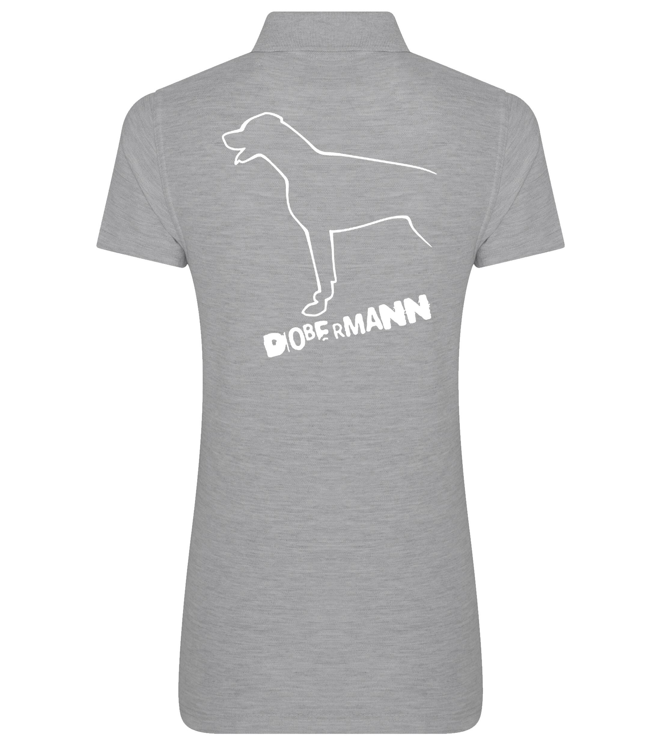 Dobermann (Outline) Women’s Cotton Polo – Timeless Elegance for Dobermann Enthusiasts
