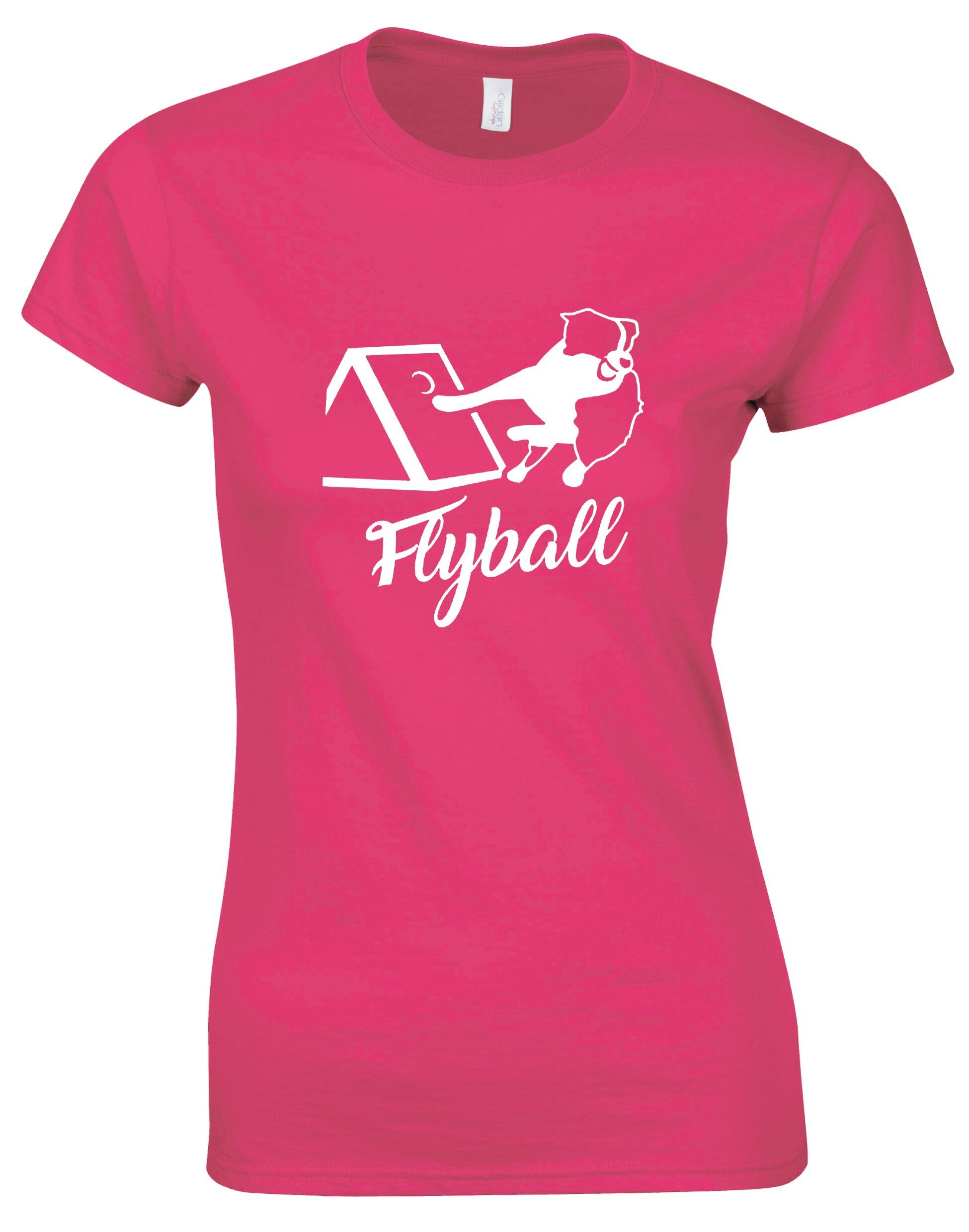 Flyball Female Roundneck T-Shirt – Comfort and Style for Flyball Enthusiasts