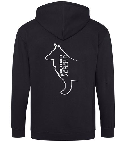 German Shepherd Outline Zipped Hoodie – Comfort, Style, and German Shepherd Pride