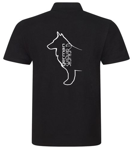 German Shepherd Outline Unisex Cotton Polo – Comfort and Style for Every Shepherd Enthusiast