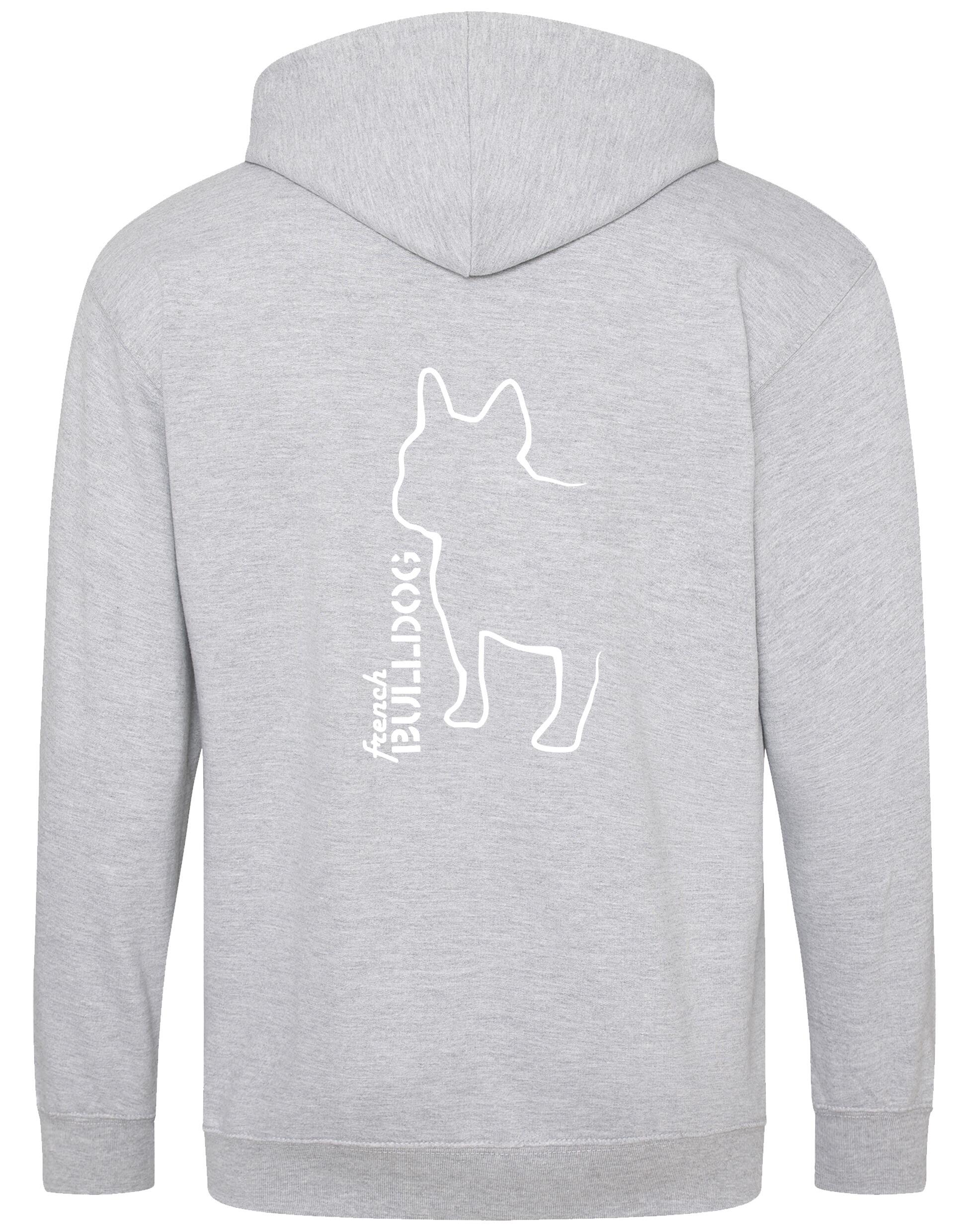 French Bulldog (Outline) Zipped Hoodie – Comfort, Style, and Bulldog Pride