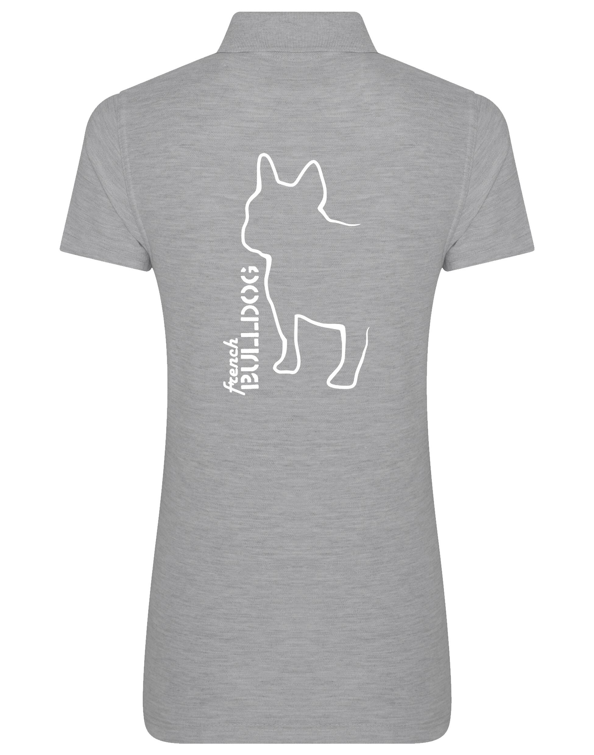 Women’s Cotton Polo with French Bulldog (Outline) Design – Elegance Meets Frenchie Pride
