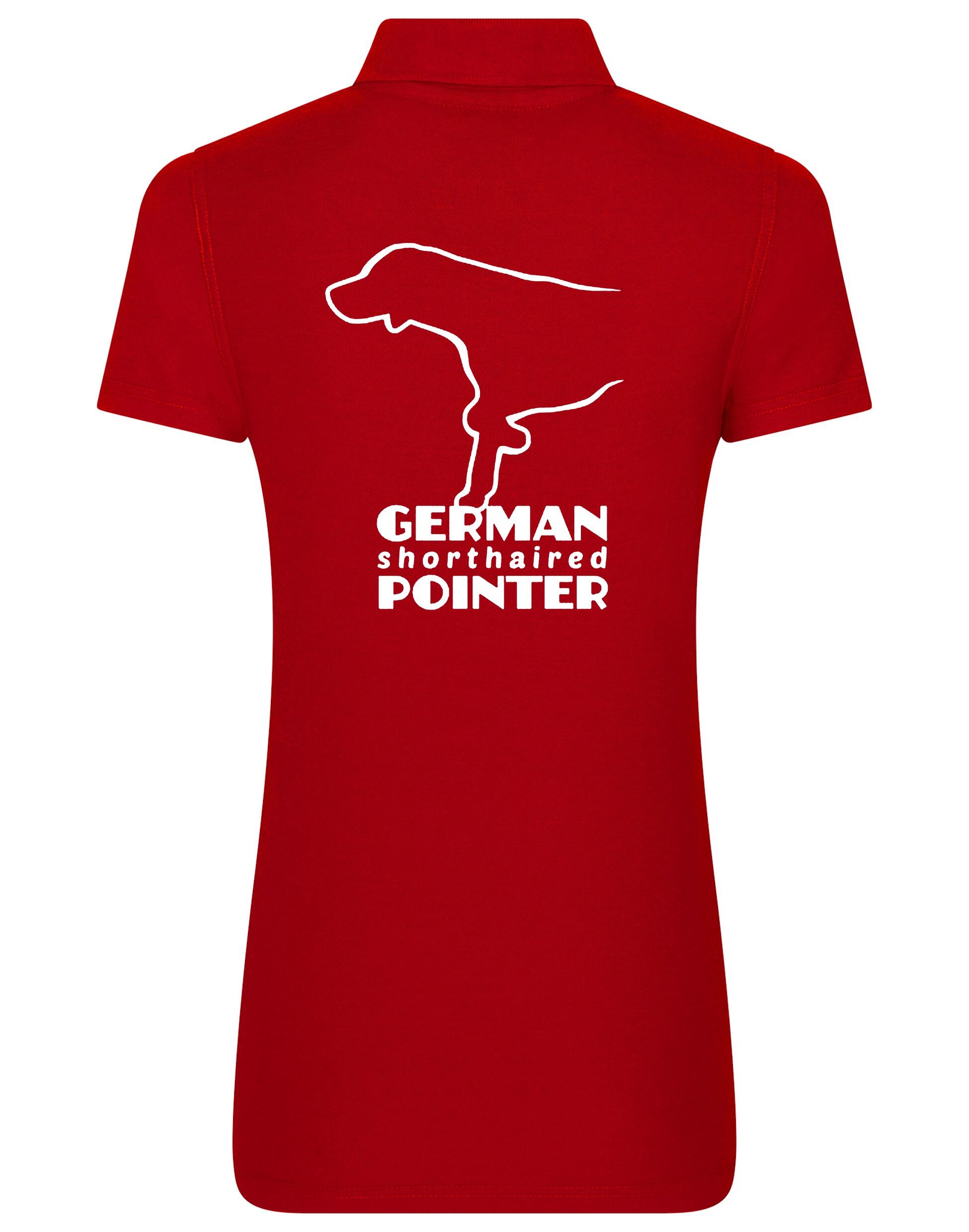 Women’s Cotton Polo with German Shorthaired Pointer Design – Elegant Apparel for Pointer Fans