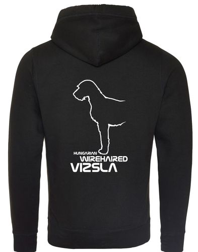 Hungarian Wirehaired Vizsla Crossneck Pullover Hoodie with exclusive breed graphic, modern design, and cozy brushed fleece fabric.