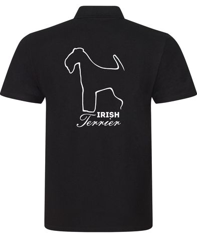 Unisex cotton polo featuring exclusive Irish Terrier design, crafted from soft, breathable cotton for style and comfort.
