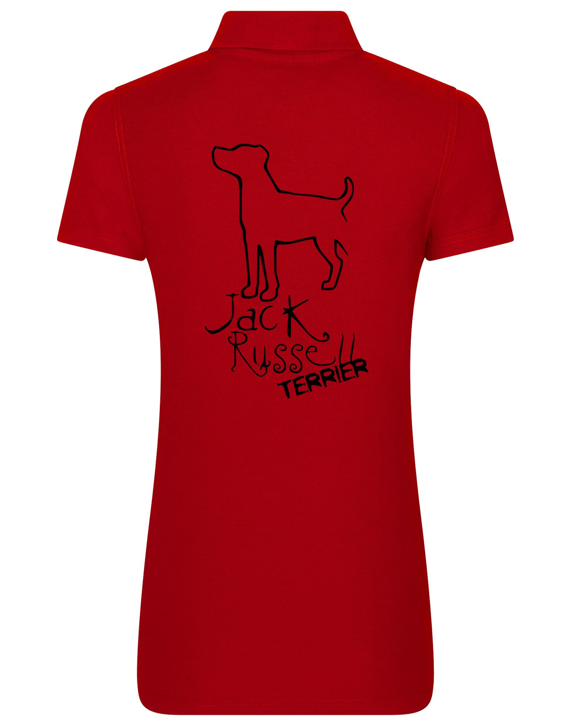 Women’s Cotton Polo featuring exclusive Jack Russell Terrier design, crafted with breathable cotton fabric and tailored for a flattering feminine fit.