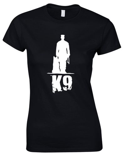 K9 Female Roundneck T-shirt featuring exclusive dog-inspired artwork, crafted from soft breathable cotton with a flattering feminine fit.