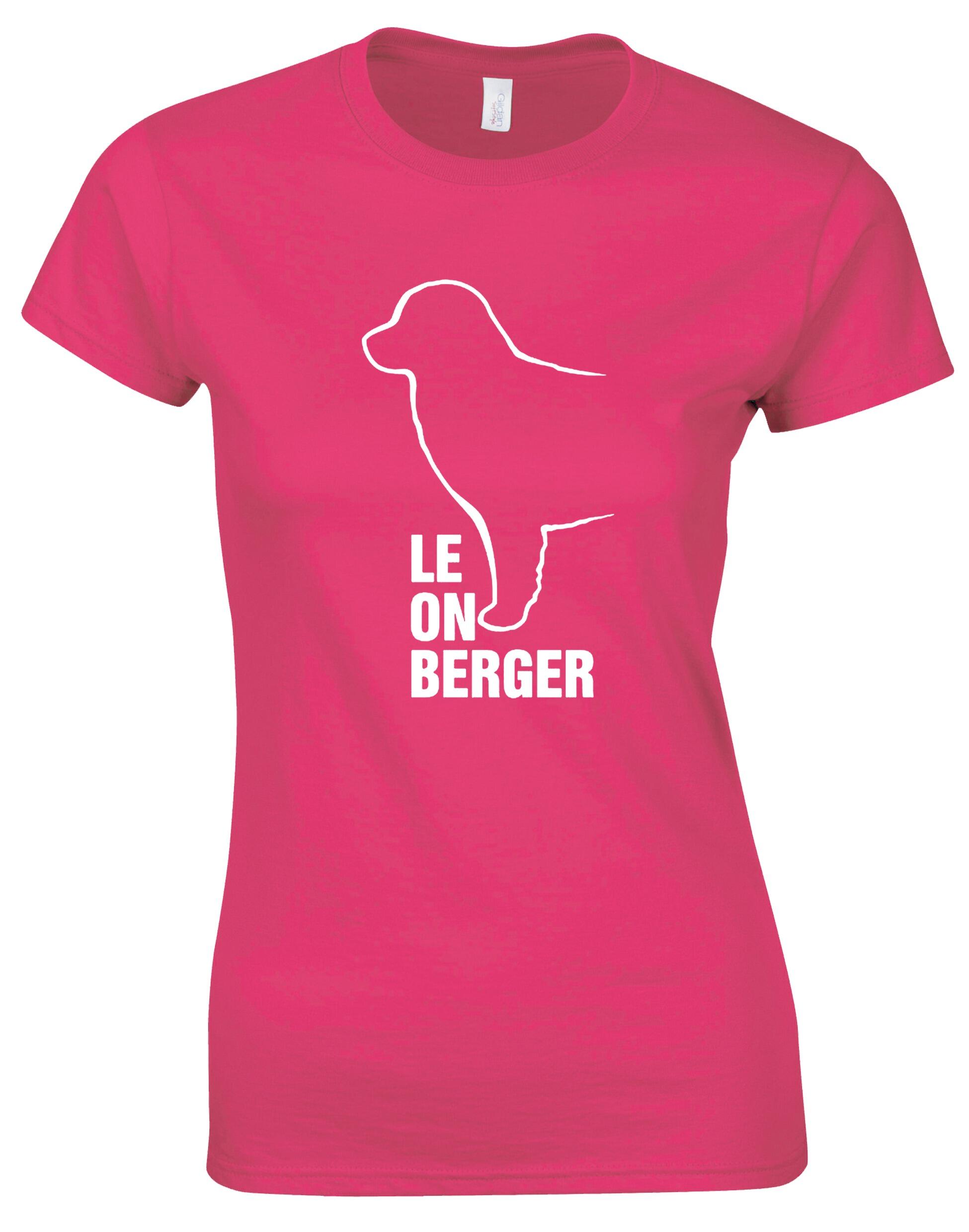 Leonberger Female Roundneck T-shirt with exclusive breed design, soft cotton fabric, and flattering fit.