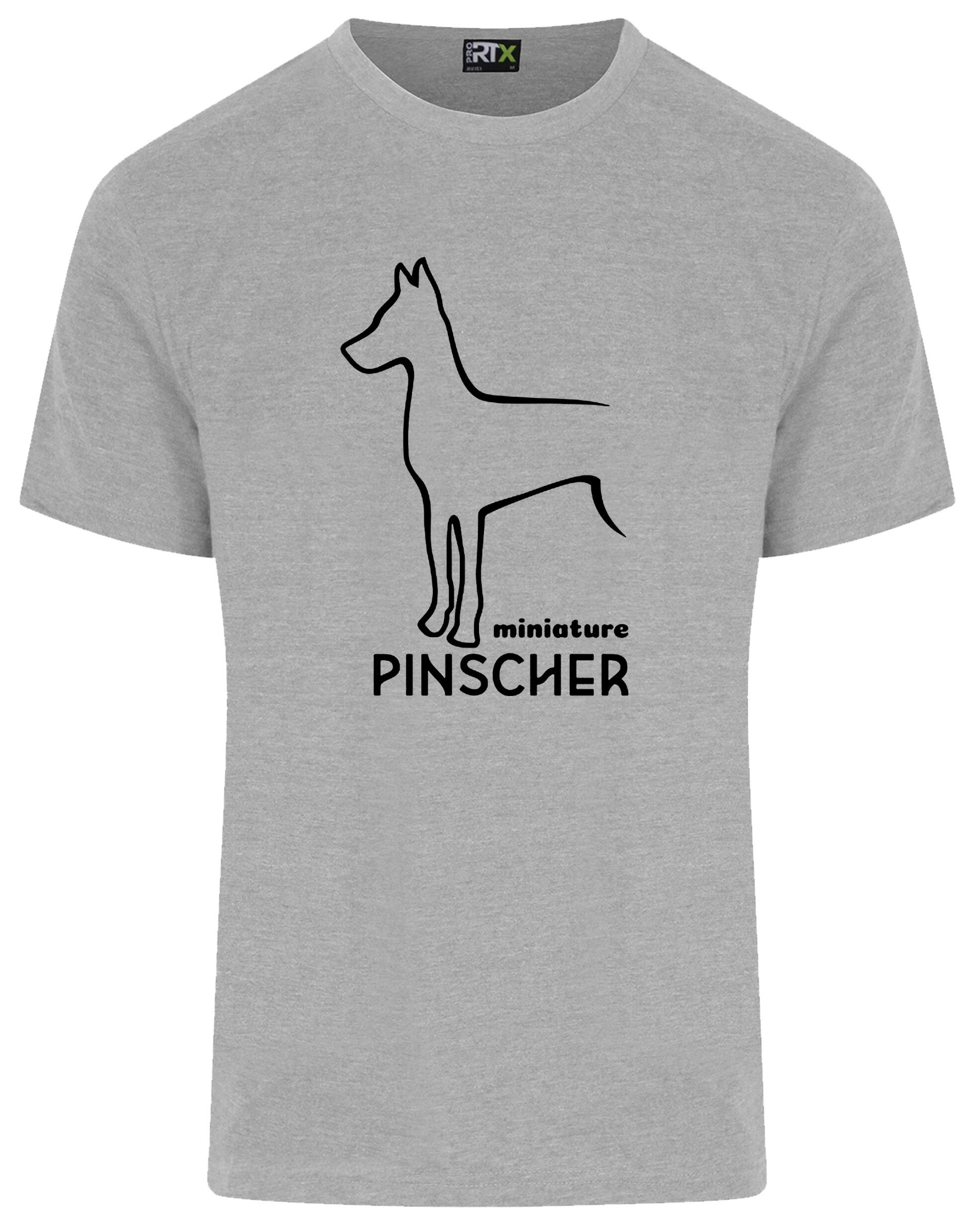 Miniature Pinscher Unisex Roundneck T-shirt with exclusive breed design, soft breathable cotton, and a relaxed fit for all-day comfort.