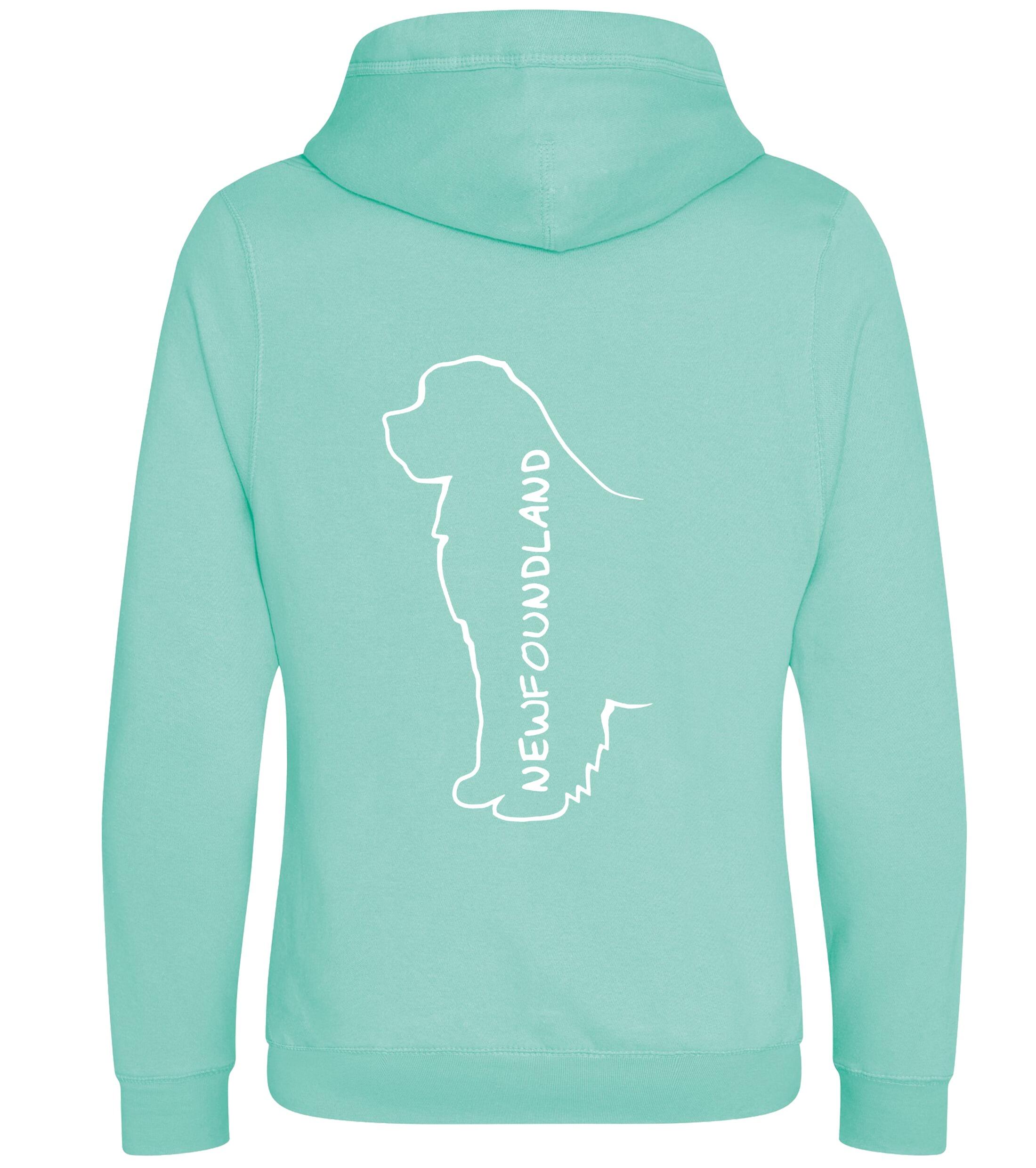 Unisex Crossneck Pullover Hoodie featuring exclusive Newfoundland breed artwork, modern crossneck design, and cosy brushed fleece interior, perfect for dog lovers and outdoor adventures.