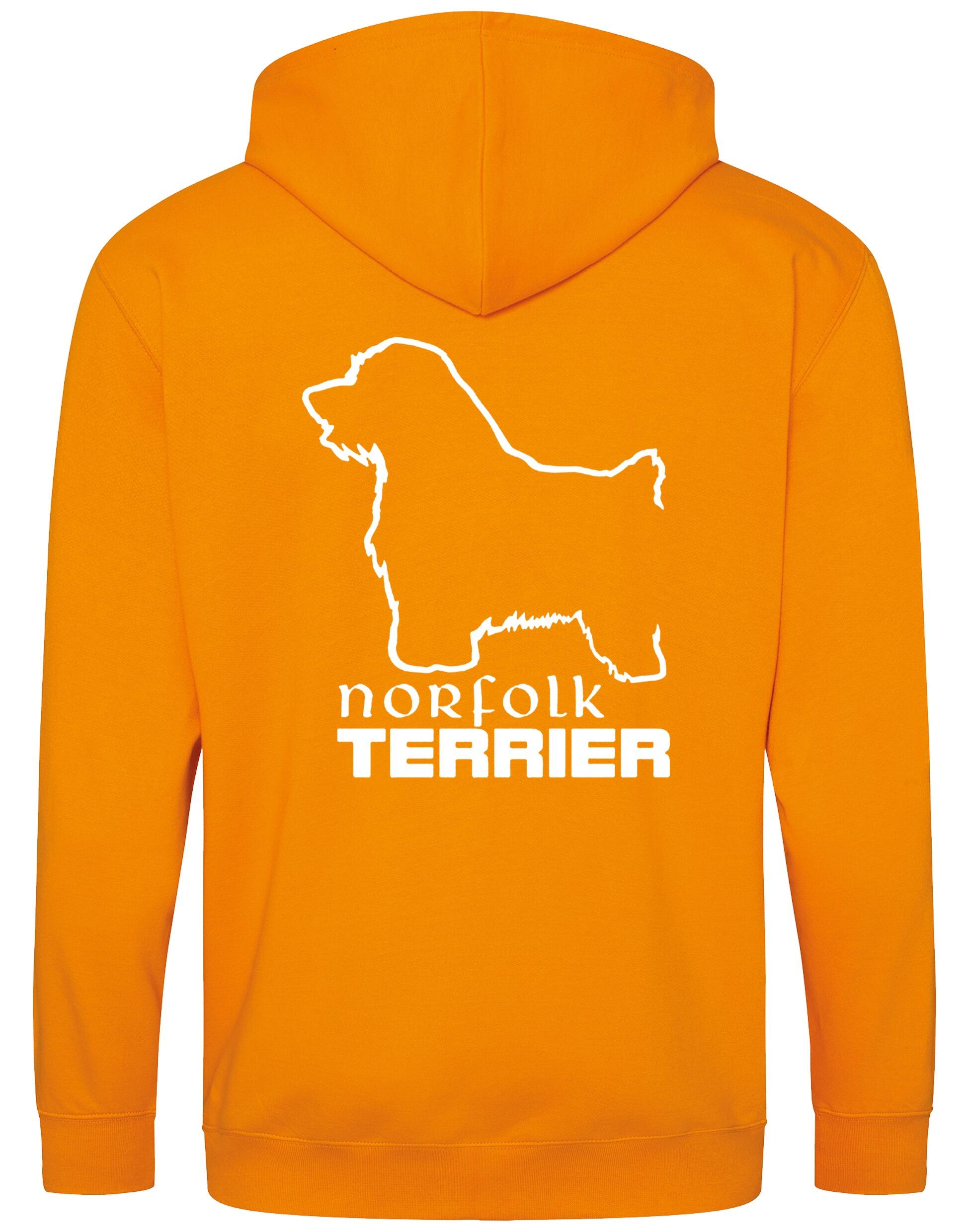 Norfolk Terrier Zipped Hoodie featuring exclusive breed artwork, heavy-blend fleece, full-zip closure, and spacious front pockets. Perfect for Norfolk Terrier lovers seeking warmth, comfort, and style.