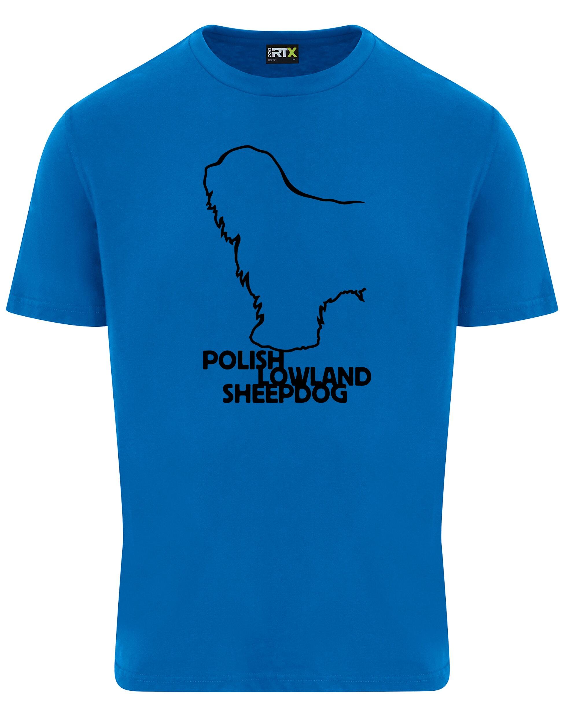 Polish Lowland Sheepdog Unisex Roundneck T-Shirt featuring exclusive breed artwork, a classic round neckline, and soft breathable cotton fabric for everyday comfort and style.