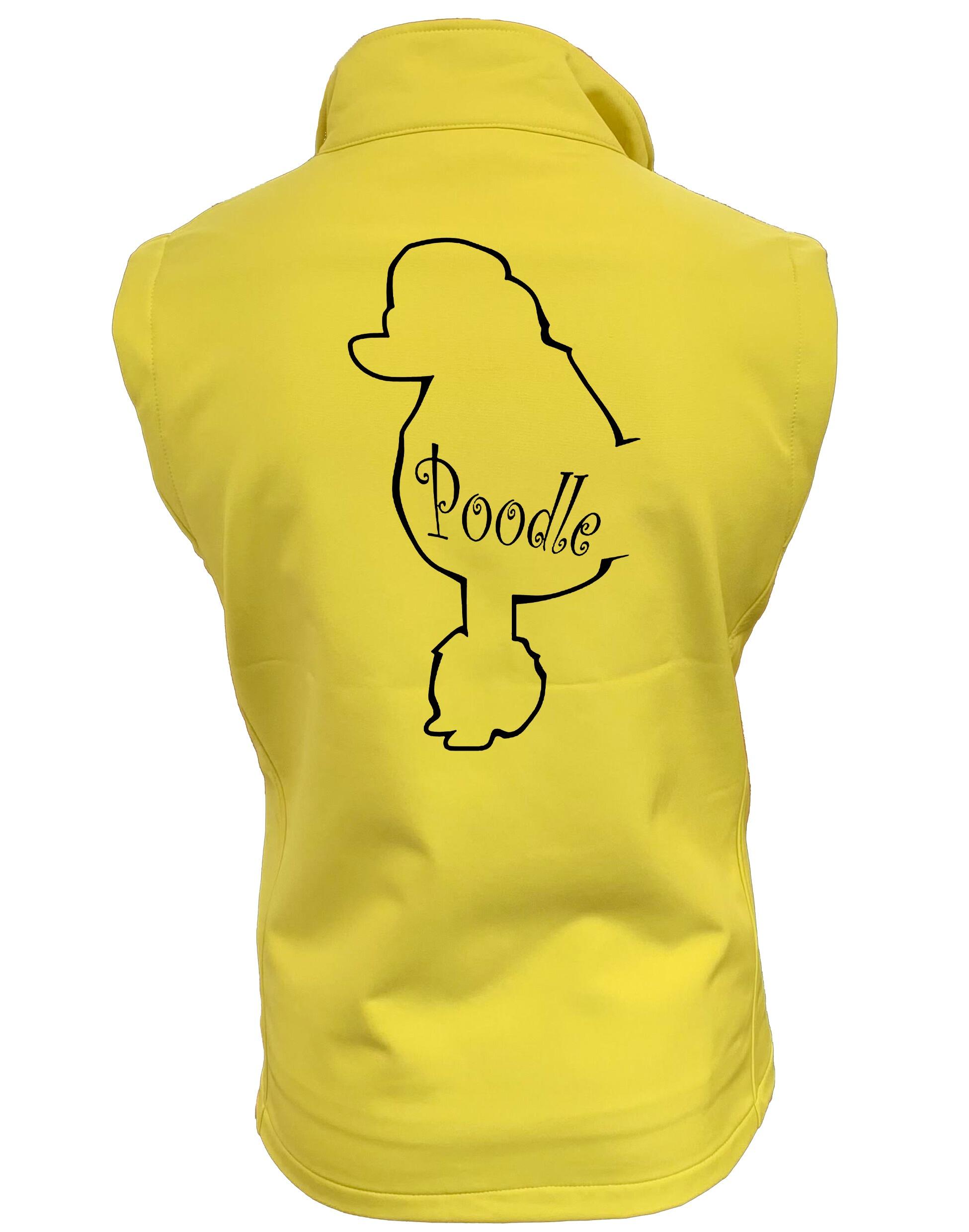 Poodle Women’s Softshell Jacket featuring exclusive breed artwork, fleece lining, and water-resistant fabric for stylish outdoor comfort.
