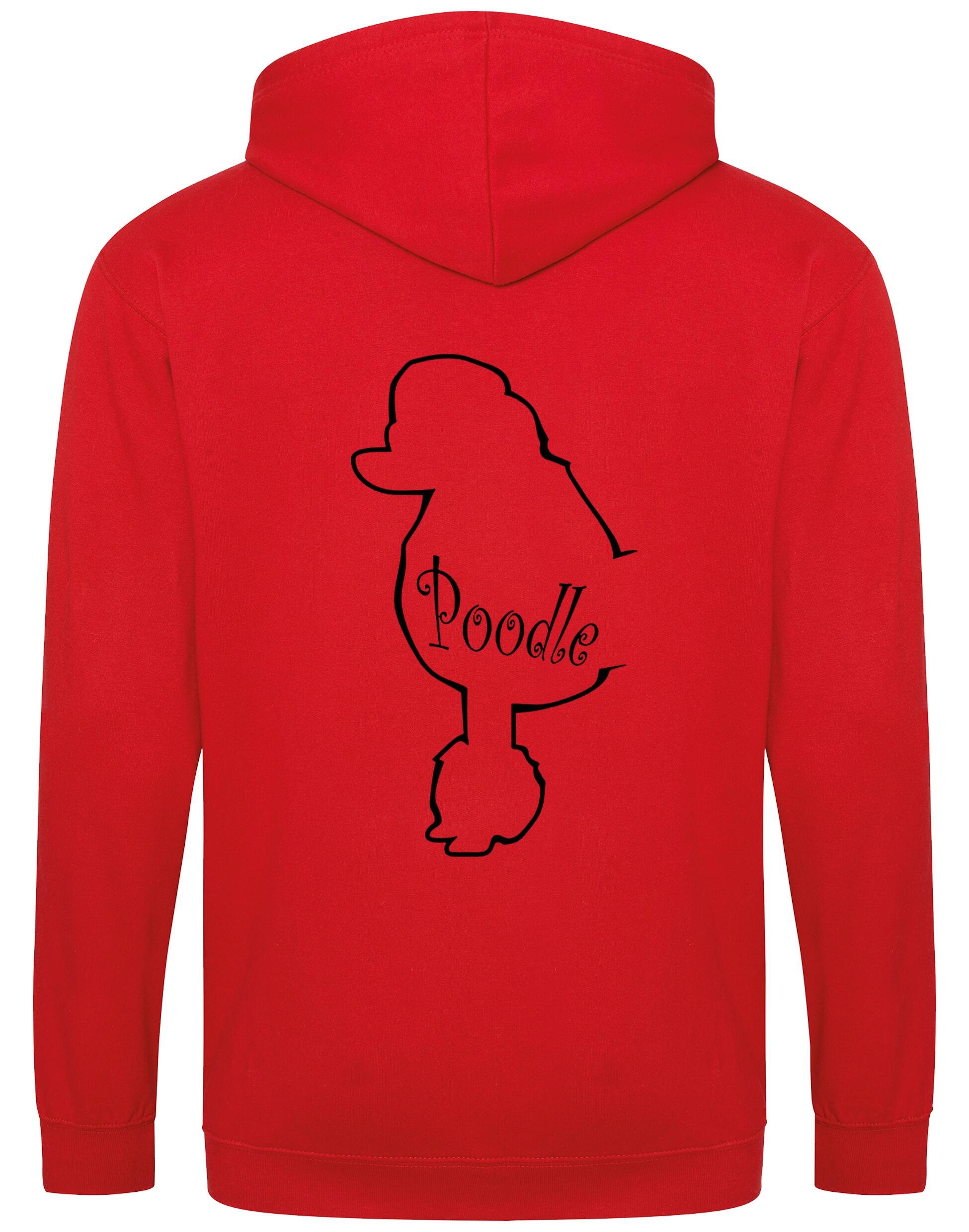 Poodle Zipped Hoodie featuring exclusive breed artwork, full-zip closure, and soft fleece interior for stylish comfort.