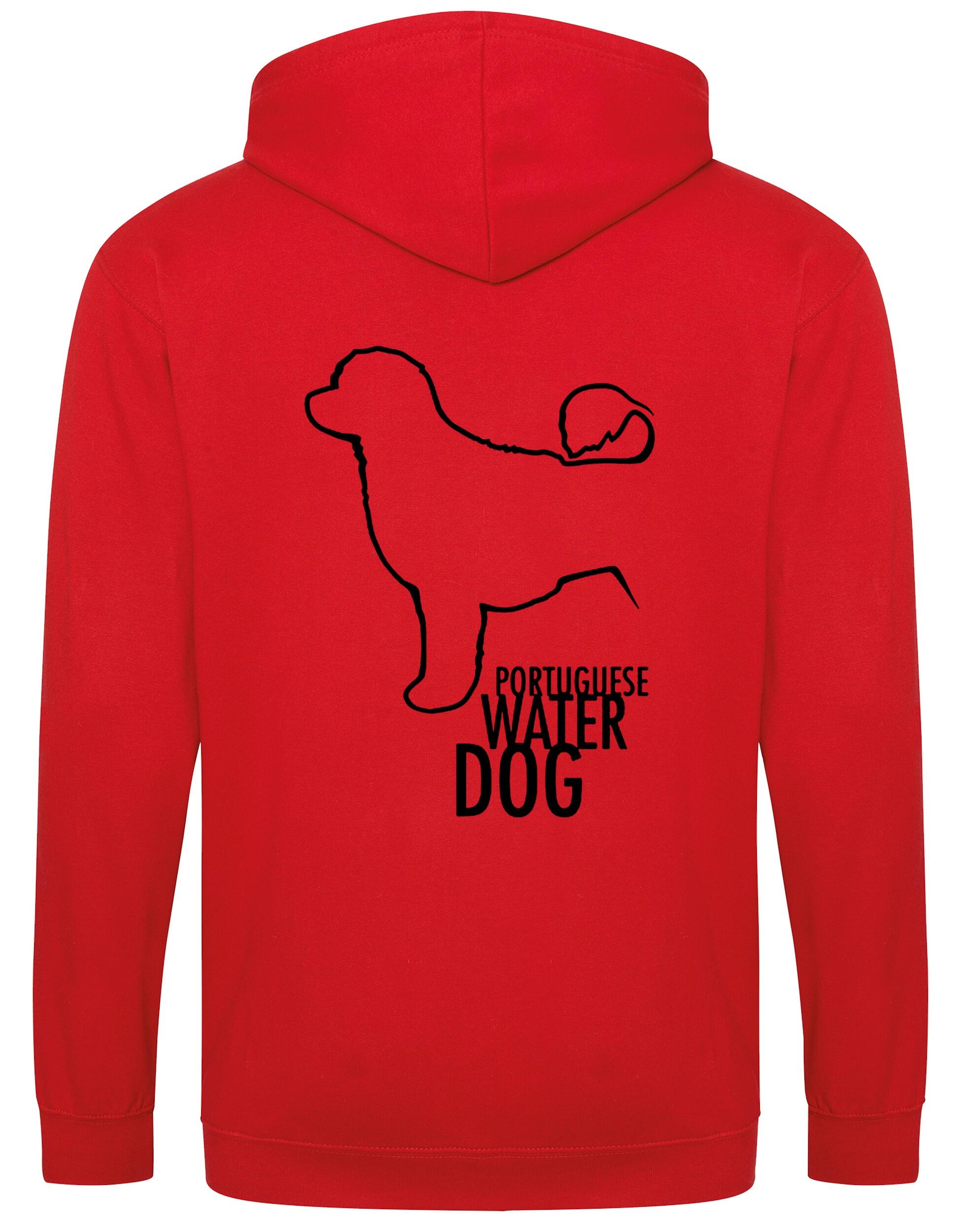 Portuguese Water Dog Zipped Hoodie featuring exclusive breed artwork, premium heavy-blend fabric with brushed fleece interior, full-zip closure, and practical design for versatile, stylish comfort.