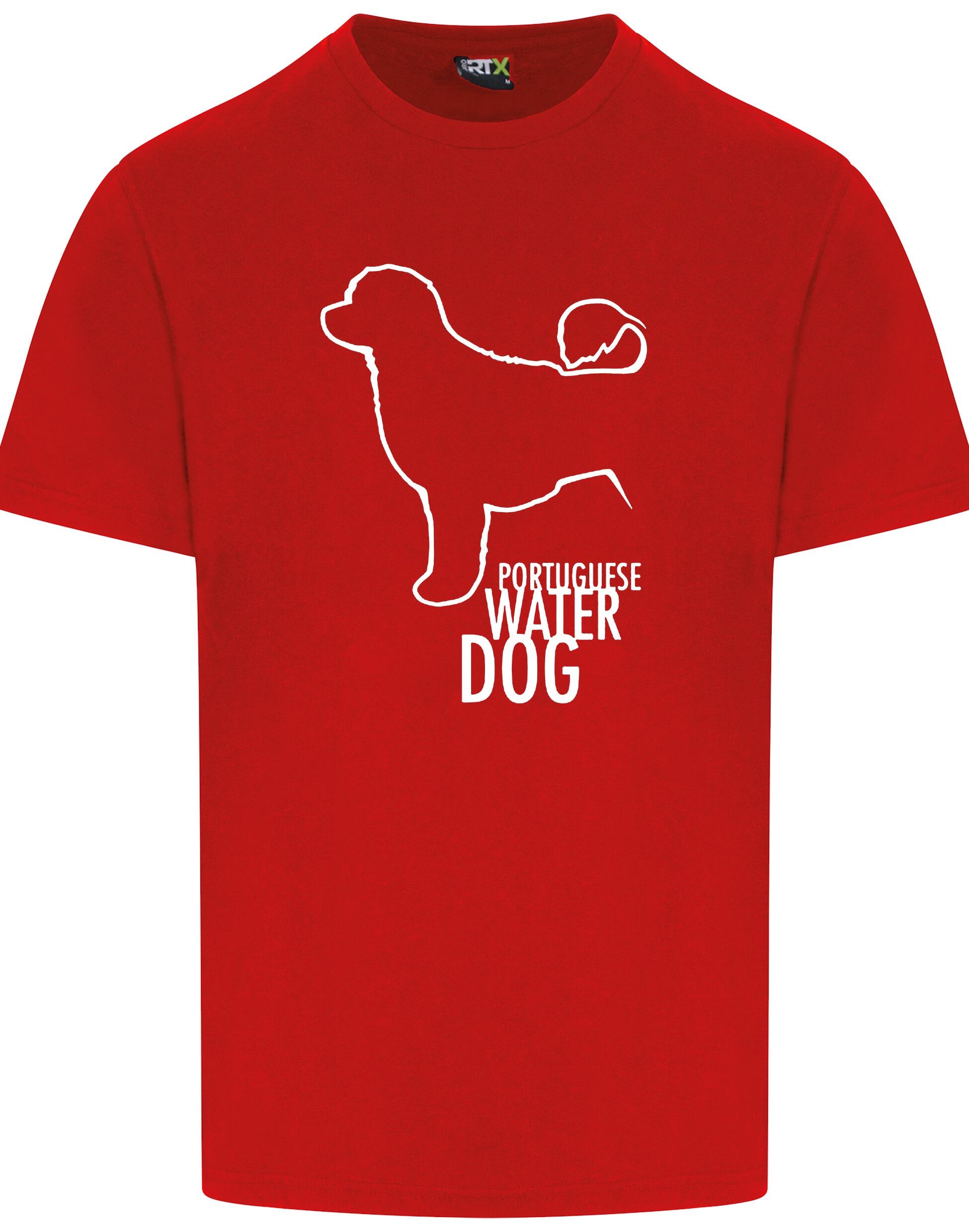 Unisex Portuguese Water Dog Roundneck T-shirt featuring exclusive breed artwork, crafted from premium breathable cotton for all-day comfort and a relaxed, stylish fit.