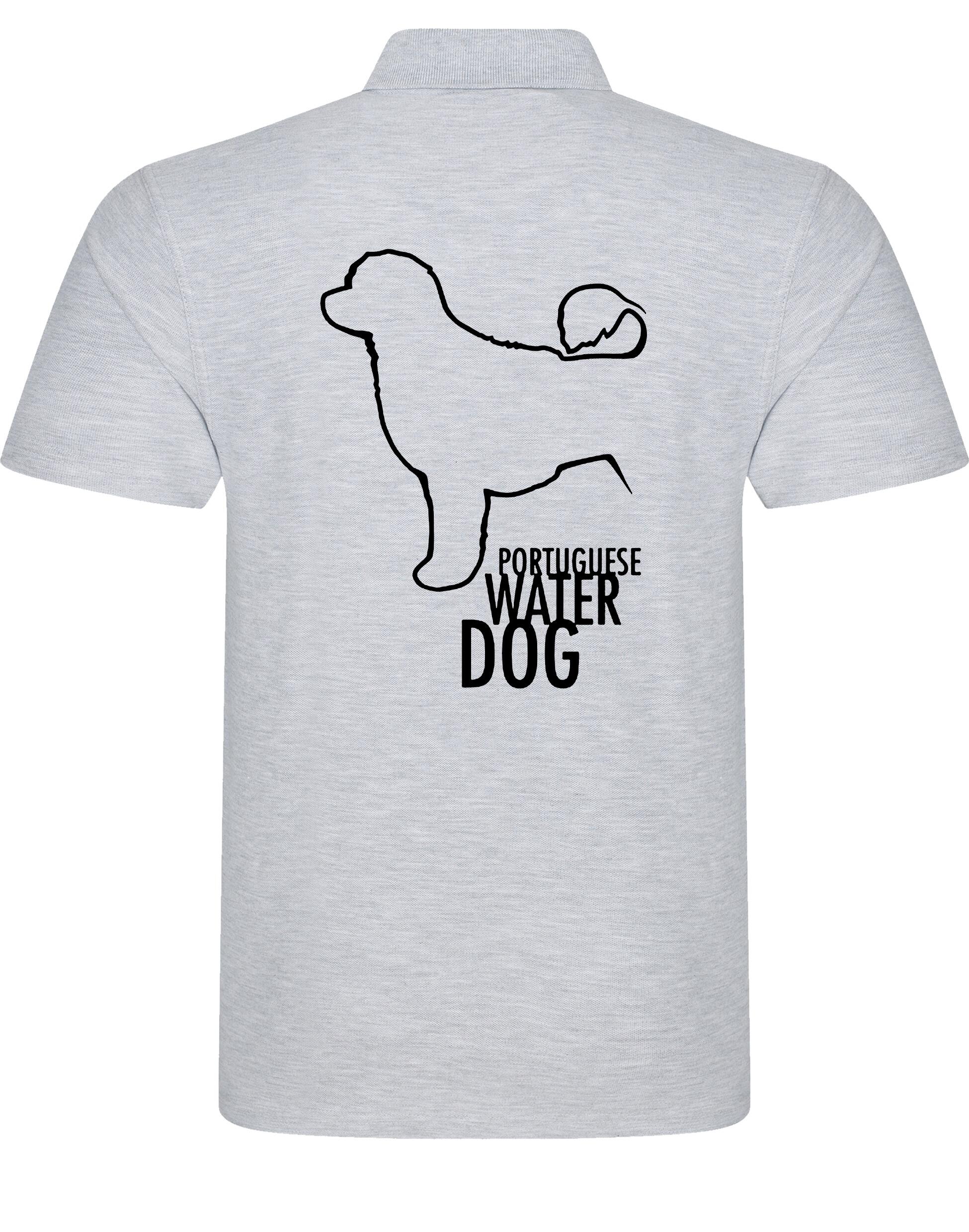 Unisex Portuguese Water Dog Cotton Polo featuring exclusive breed artwork, crafted from premium breathable cotton for all-day comfort and a relaxed, versatile fit.