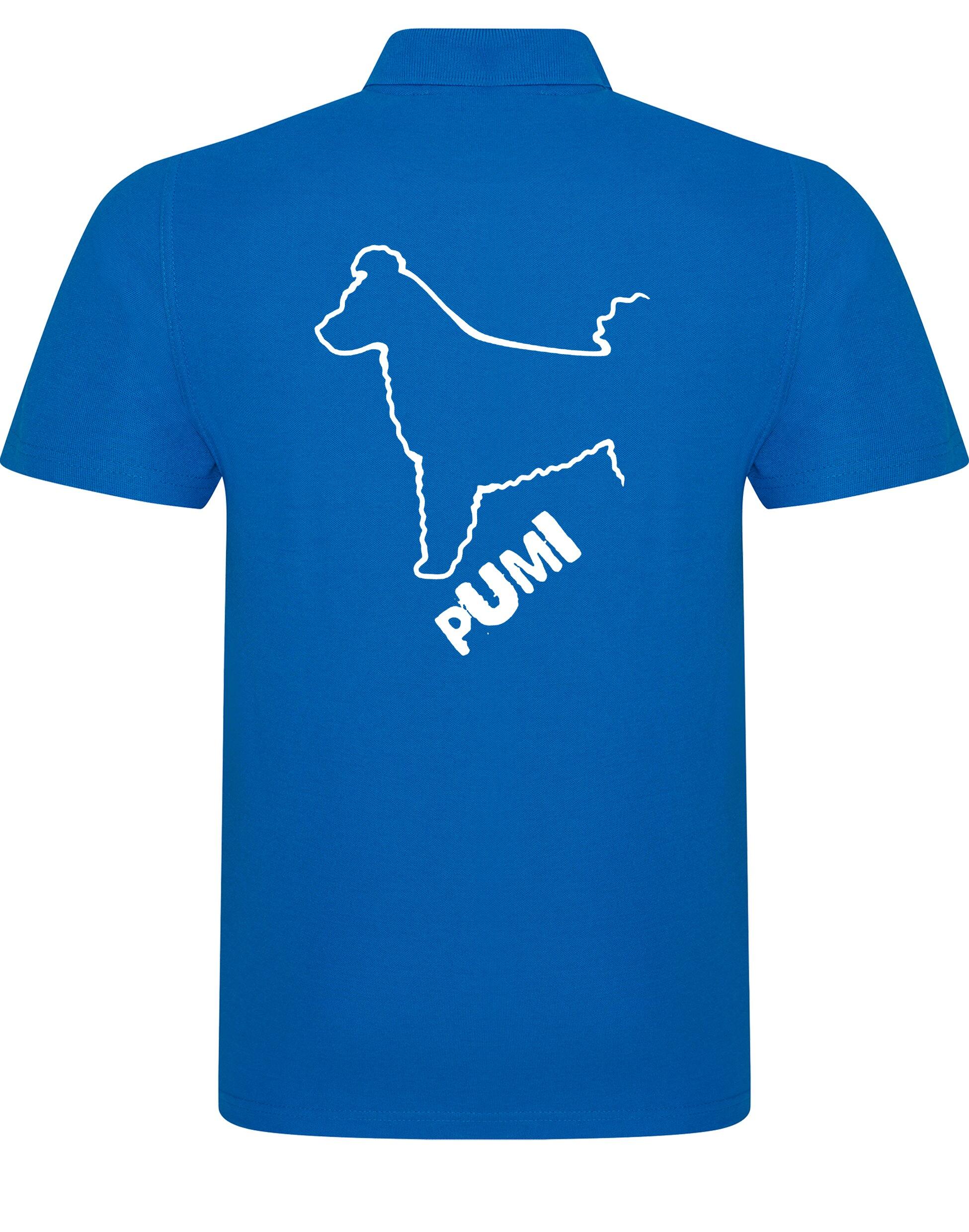 Unisex Hungarian Pumi Cotton Polo featuring exclusive breed artwork, crafted from premium breathable cotton for all-day comfort and a relaxed, stylish fit, perfect for Hungarian Pumi enthusiasts.