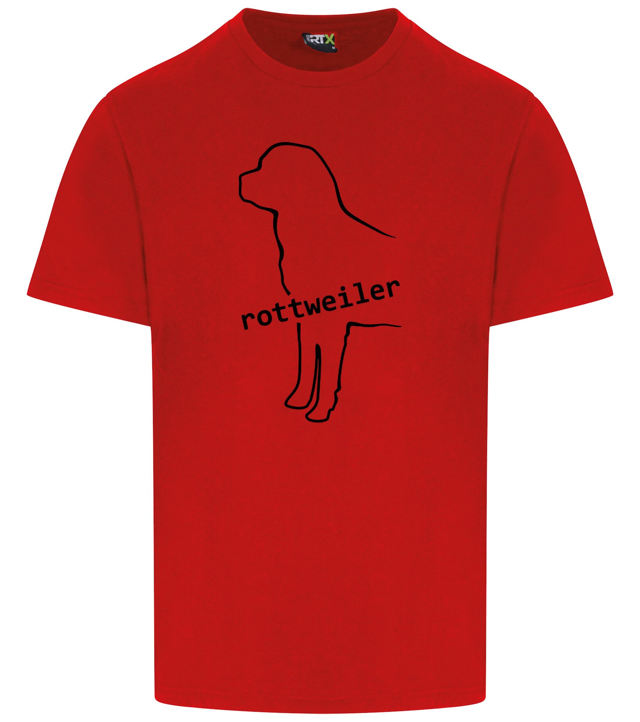Rottweiler Unisex Roundneck T-shirt featuring exclusive breed artwork, soft breathable cotton fabric, relaxed unisex fit, and classic round neckline for comfort, style, and breed pride.