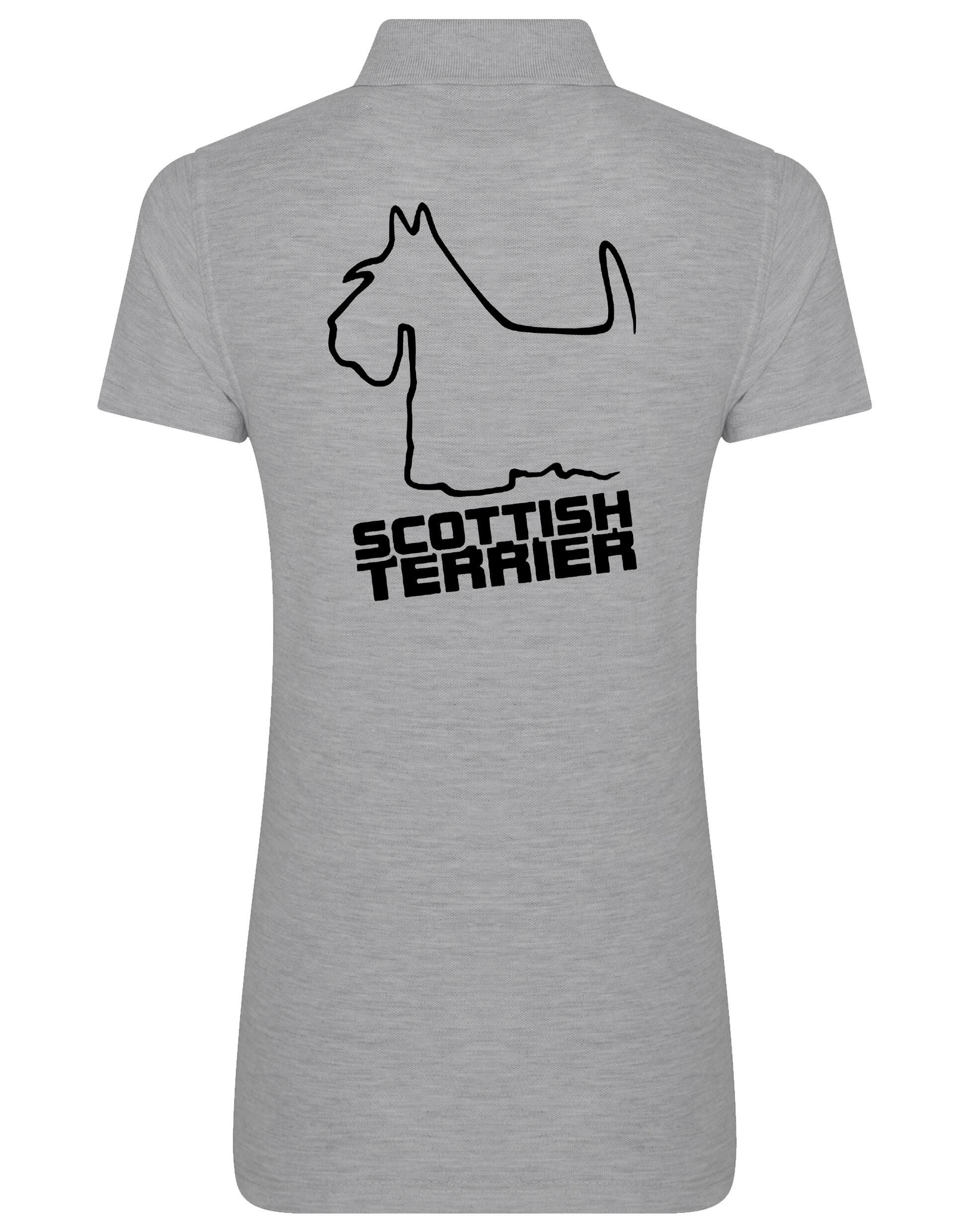 Scottish Terrier Women's Cotton Polo featuring exclusive breed artwork, breathable premium cotton fabric, and flattering feminine fit.